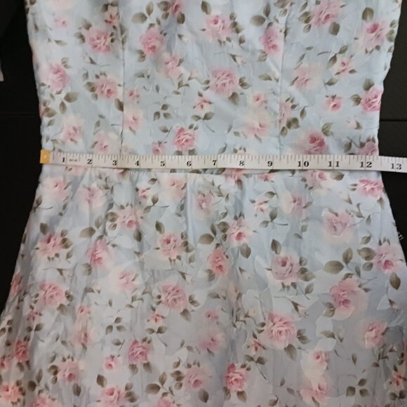 NEW Lulus Gorgeous Desire‎ Light Blue Floral Strapless High-Low Maxi Dress XS - Picture 16 of 16